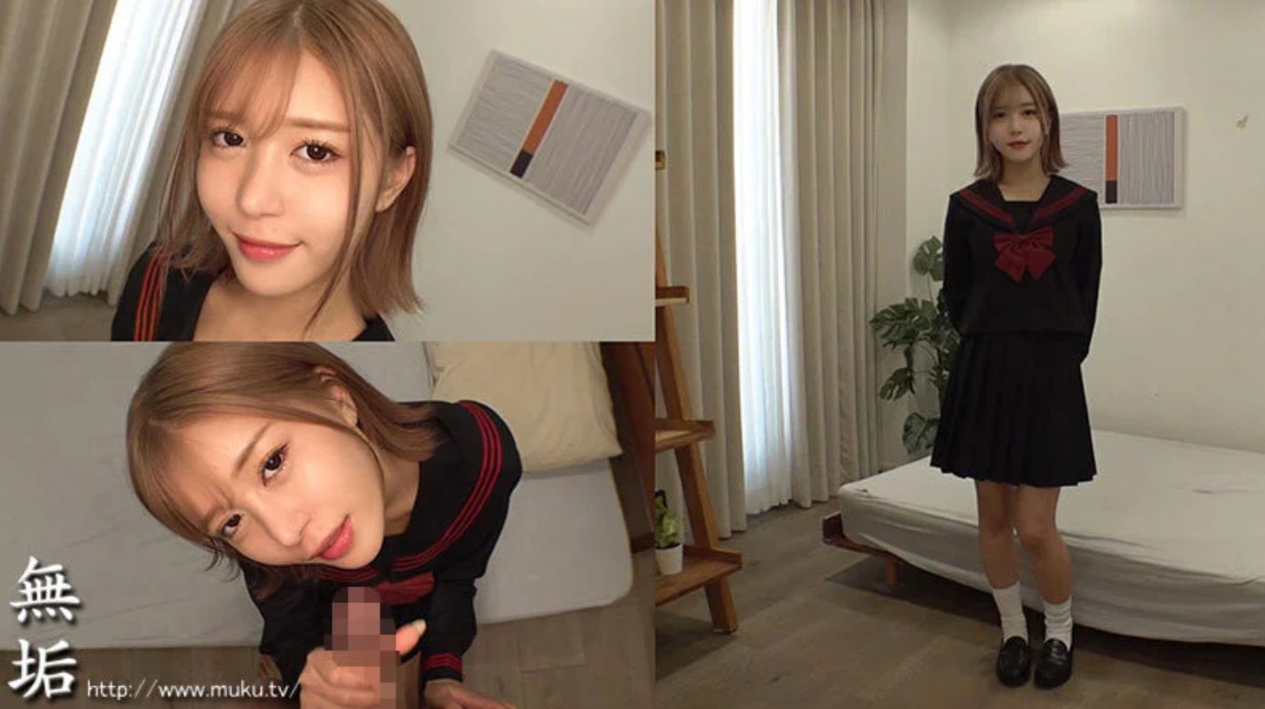 (おすすめ)【制服ぶっかけ】着衣SEX後に赤ラインのセーラー服スカートに精子をぶっかけ、更に手マンで潮を吹かせてスカートを汚す